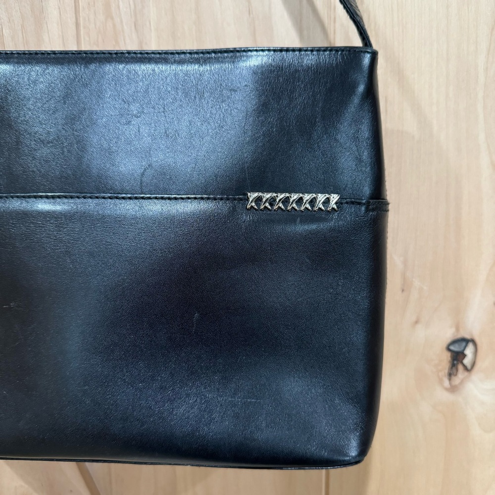Paloma Piccaso Shoulder Bag Vintage Black Italian Leather Purse Bag - Picture 2 of 15